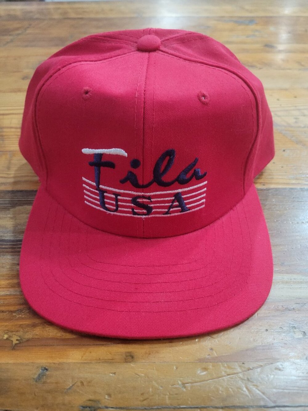 Fila USA Hat Cap Snap Back Red Baseball Sports